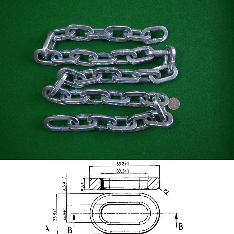 9,5 mm Kare Alaşımlı Çelik Zincirler (çevre Dostu Çinko Kaplama)